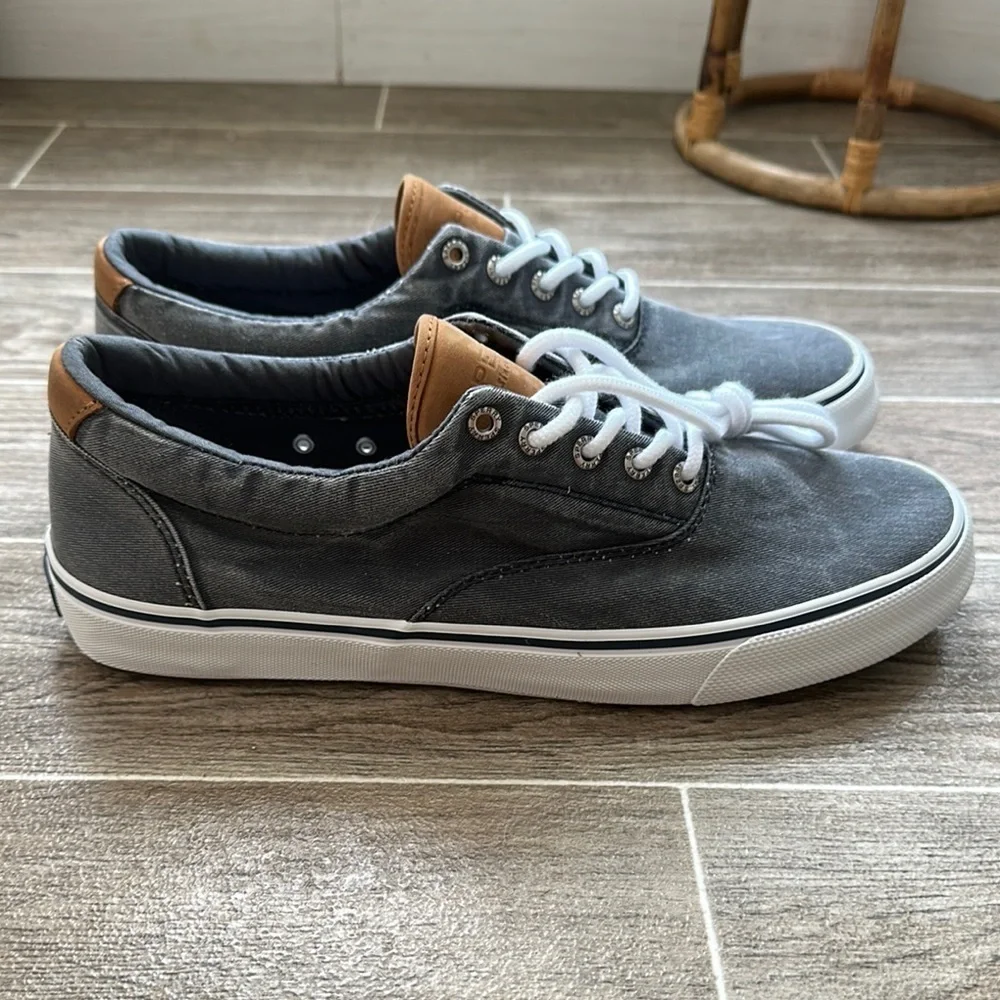 Sperry Gray and Brown Sneakers with Canvas Upper